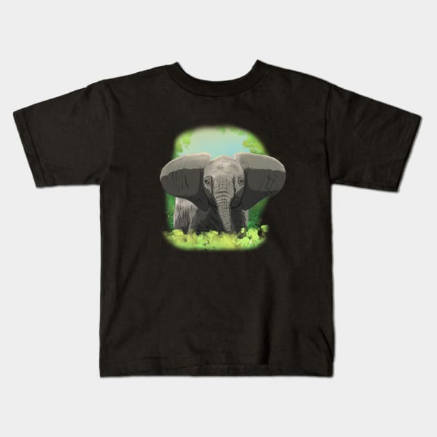 Baby elephant Kids T-Shirt by Zlat